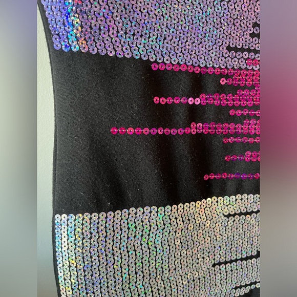 Michael Kors One-Shoulder Sequin Dress - Black and Purple - Picture 3 of 9